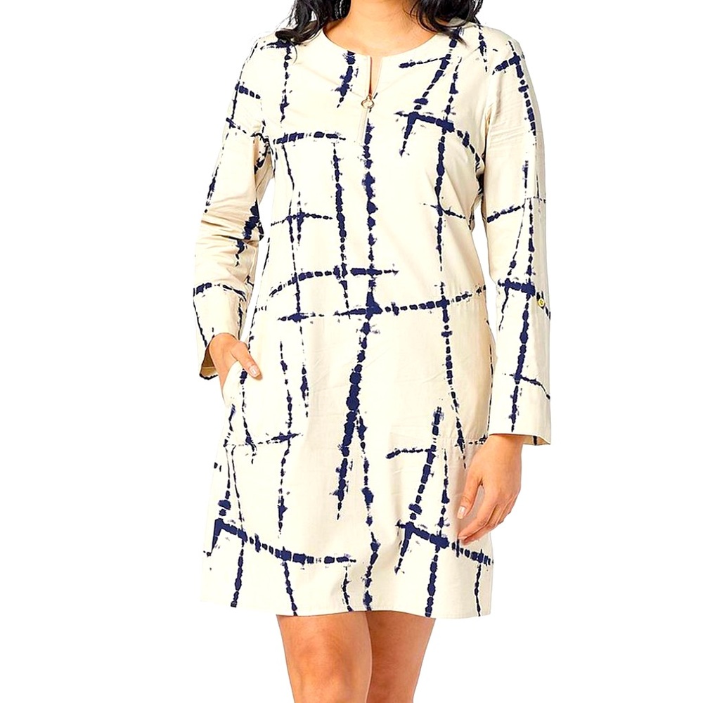 Stone abstract women covered up dress in size medium